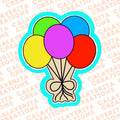 Cookie cutter shaped like a single balloon with a rounded top and narrow string, designed for birthday, baby shower, and celebration cookies.