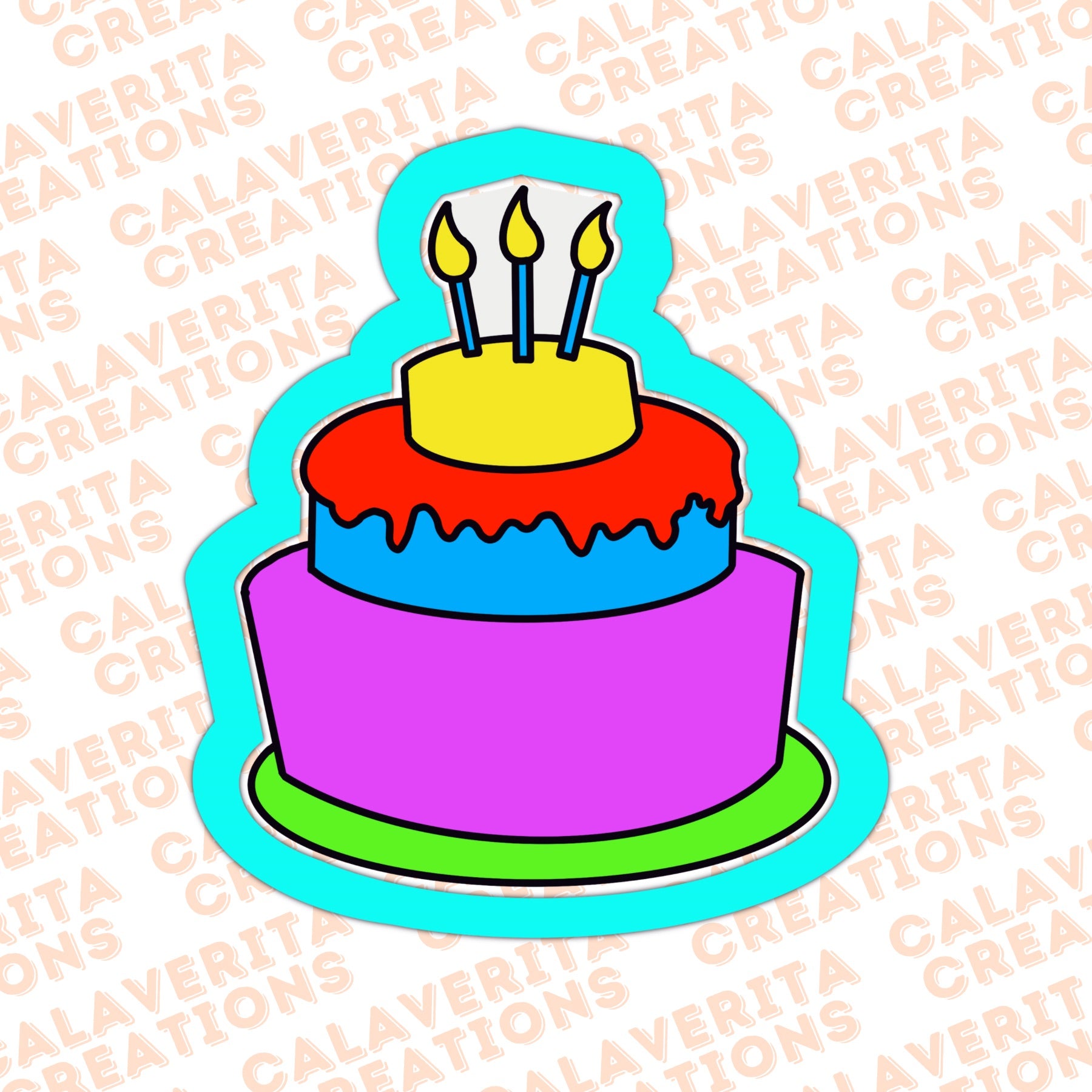 Birthday Cake Cookie Cutter | STL File & PDF Template | Cake Cookie Cutter | Birthday Cookies | 3D Printed Cutter