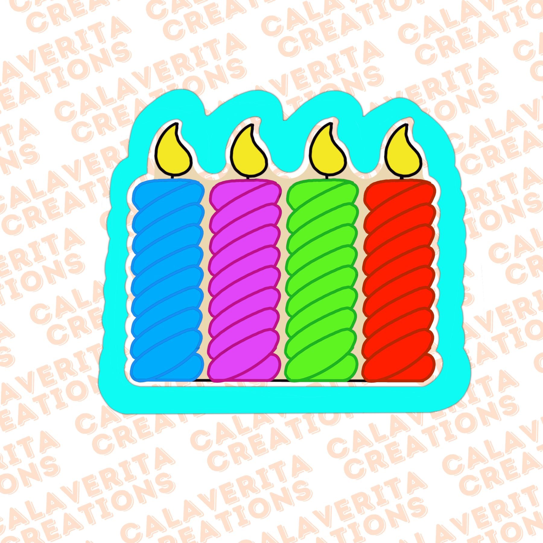 Birthday Candle Cookie Cutter | STL File & PDF Template | Candle Cookie Cutter | Birthday Cookies | 3D Printed Cutter