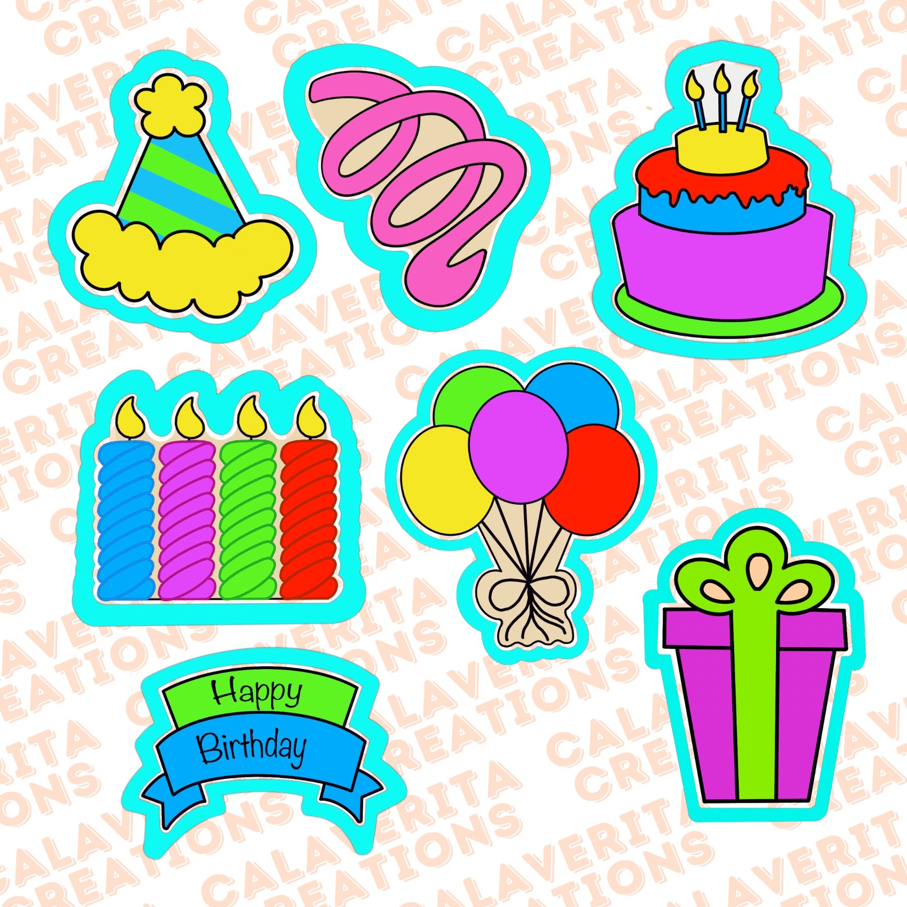 Banner Cookie Cutter | STL File & PDF Template | Birthday Banner Cookie Cutter | Party Cookie Cutter | 3D Printed Cutter