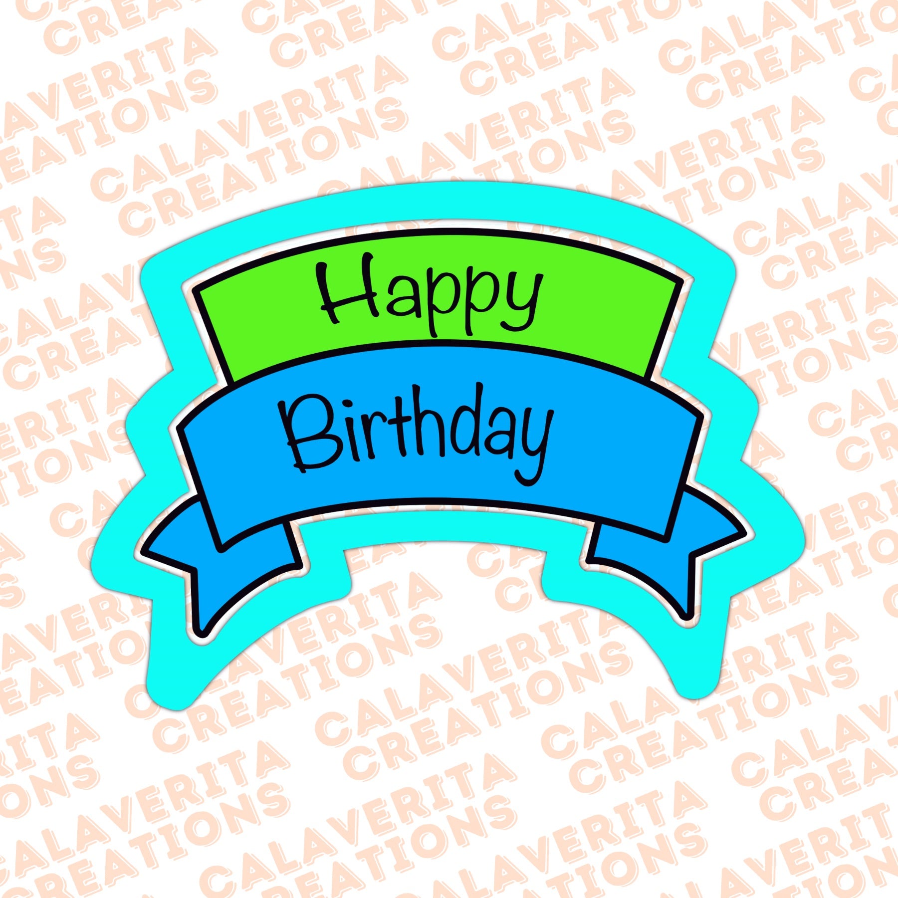 Banner Cookie Cutter | STL File & PDF Template | Birthday Banner Cookie Cutter | Party Cookie Cutter | 3D Printed Cutter